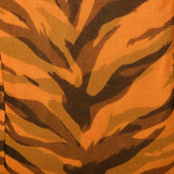Small 1960s Tiger Stripe Outfit Silk Animal Print Two Piece Dress