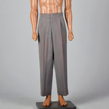 Medium 1950s Gray Hollywood Waist Gaberdine Pants