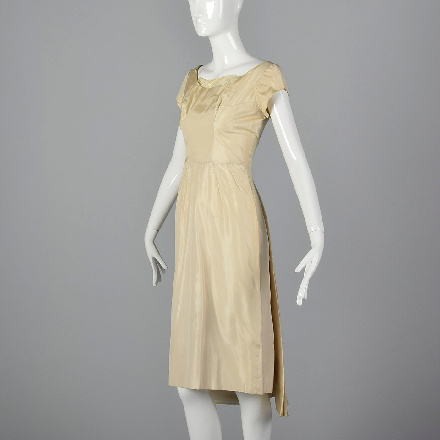 1950s Ivory Wedding Dress with Overskirt