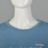 XS Courreges 1970s  Blue Sweater Dress