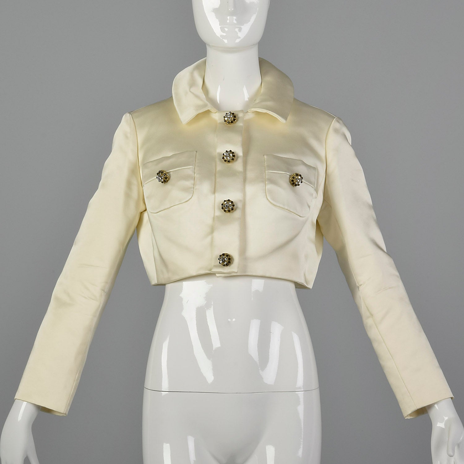 Small Ivory 1970s Cropped Jacket