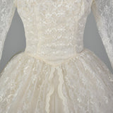 1950s White Lace Wedding Dress
