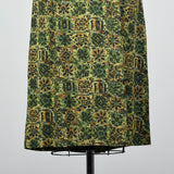 1950s Green Print Day Dress with Dolman Sleeves