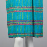 1950s Teal Print Dress