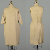 Small 1950s Linen-Look Dress and Jacket Set Wiggle Dress