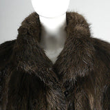 Luxurious I. Magnin Long Hair Beaver Fur Swing Coat