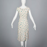 1950s Novelty Print Dress with Abstract Blue Birds