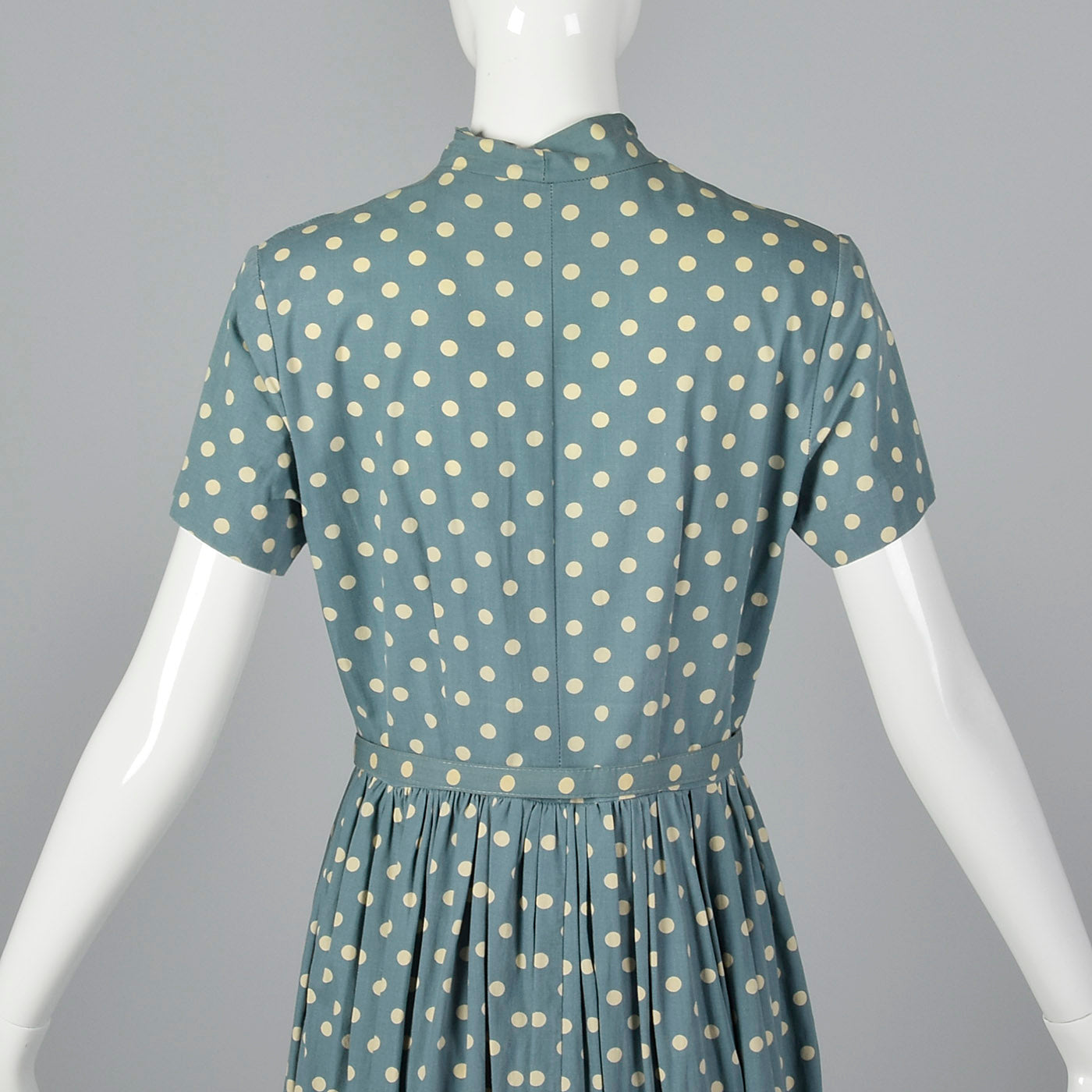 1950s Blue Polka Dot Day Dress