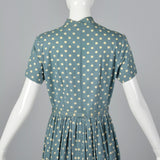 1950s Blue Polka Dot Day Dress