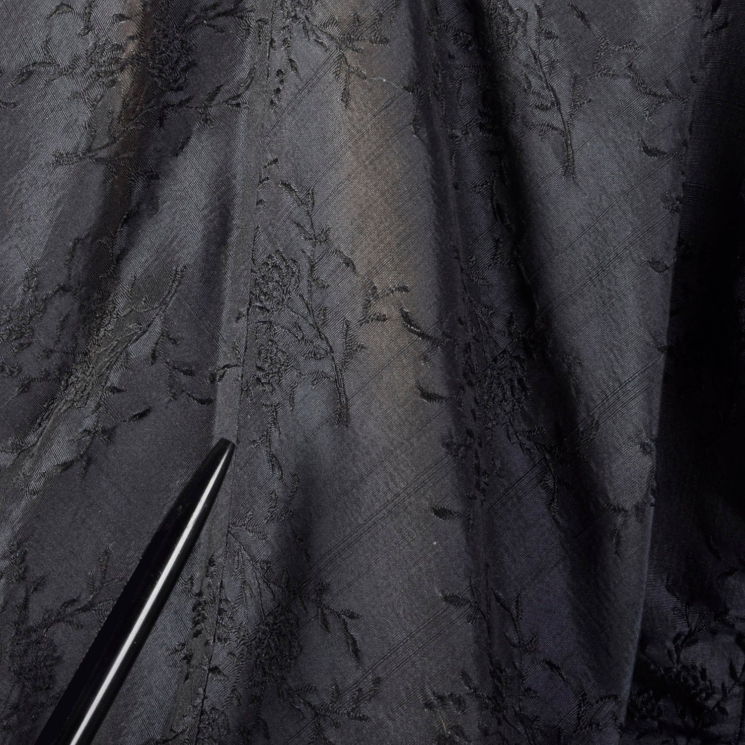 XS 1950s Via Veneto Couture Boutique Black Silk Princess Coat Made In Italy