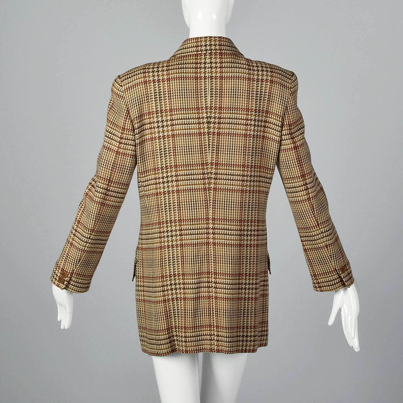 1980s Gucci Brown Plaid Cashmere Blazer