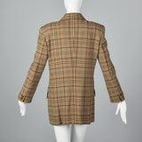 1980s Gucci Brown Plaid Cashmere Blazer