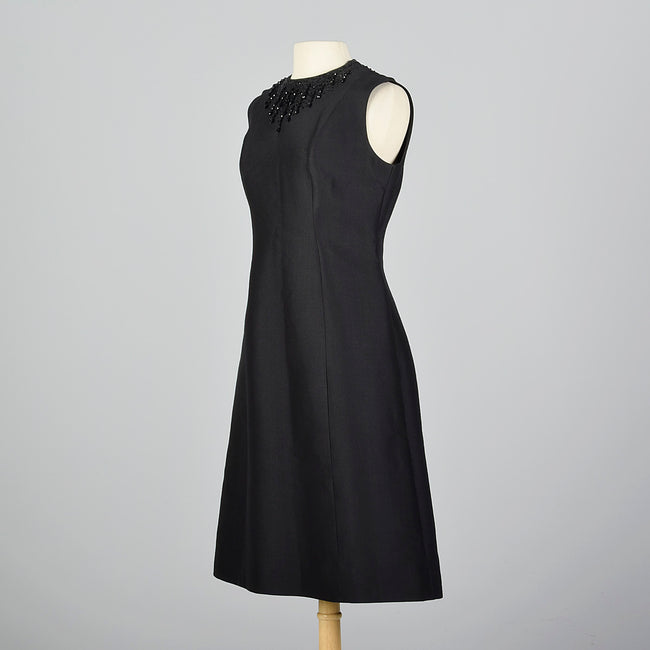 1960s Suzy Perette Black Dress with Keyhole Back