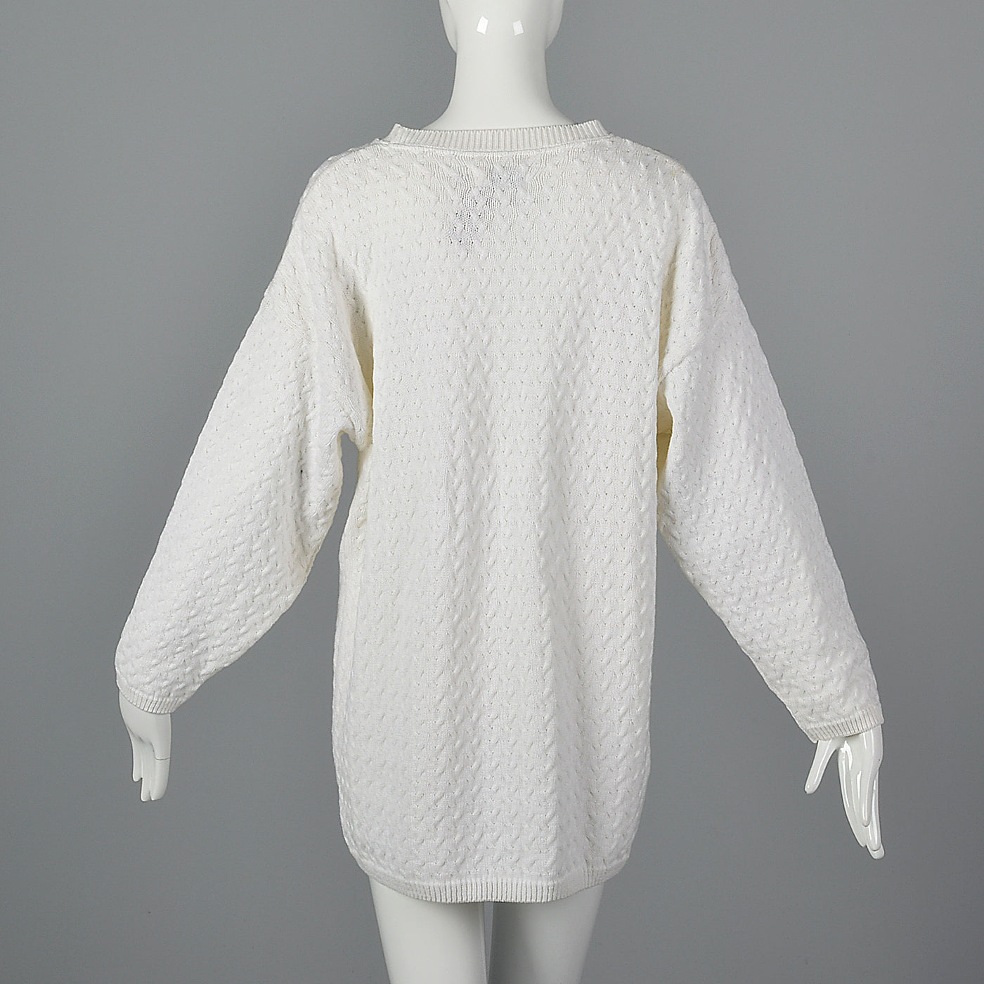 1980s Deadstock White Cable Knit Sweater