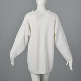 1980s Deadstock White Cable Knit Sweater