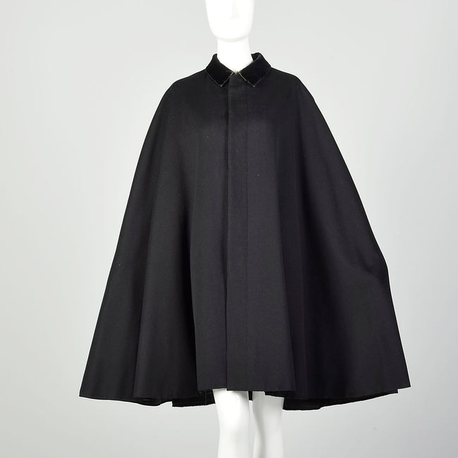 1900s Cape Winter Wool Black Outerwear