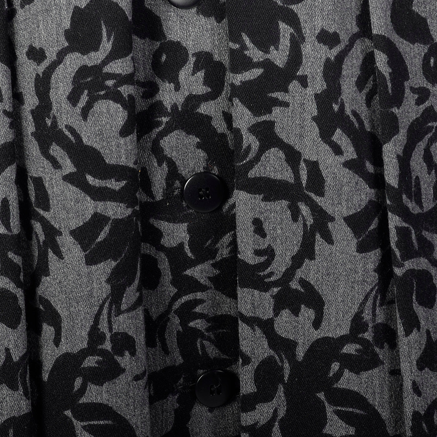 1980s Escada Gray and Black Wool Skirt