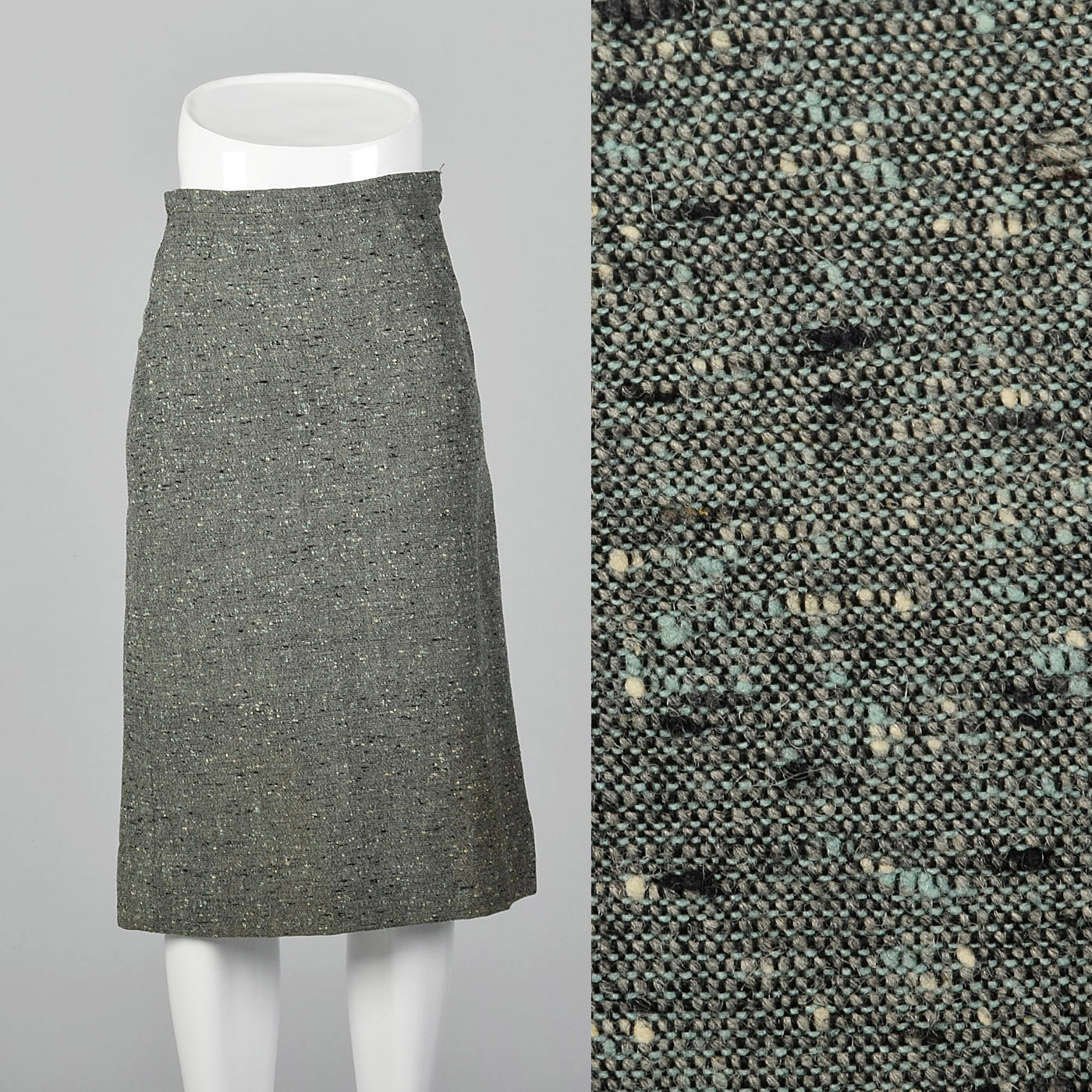 1950s Green Tweed Skirt
