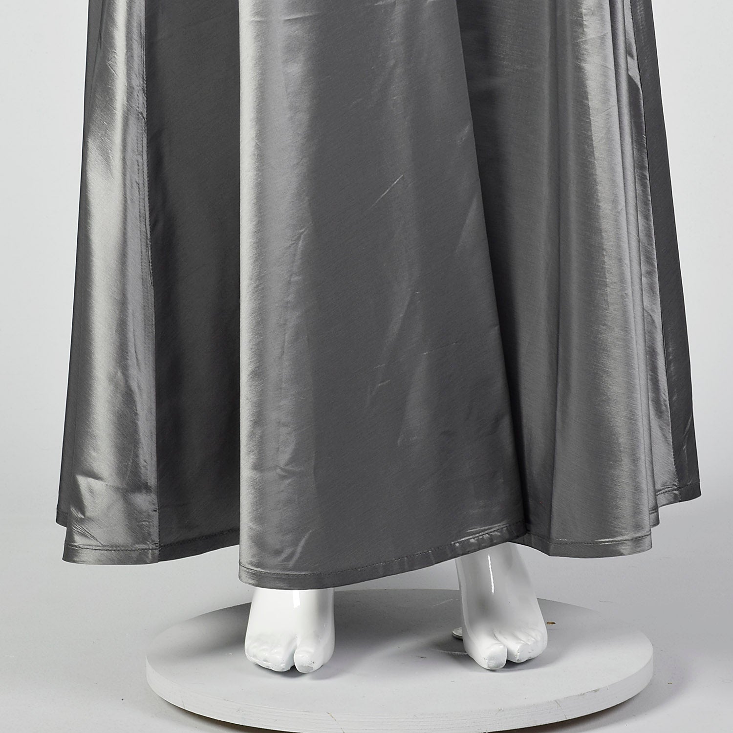 1990s Lord & Taylor Silver Maxi Skirt with Sash