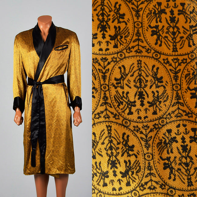 1950s Mens Gold Robe with Black Trim