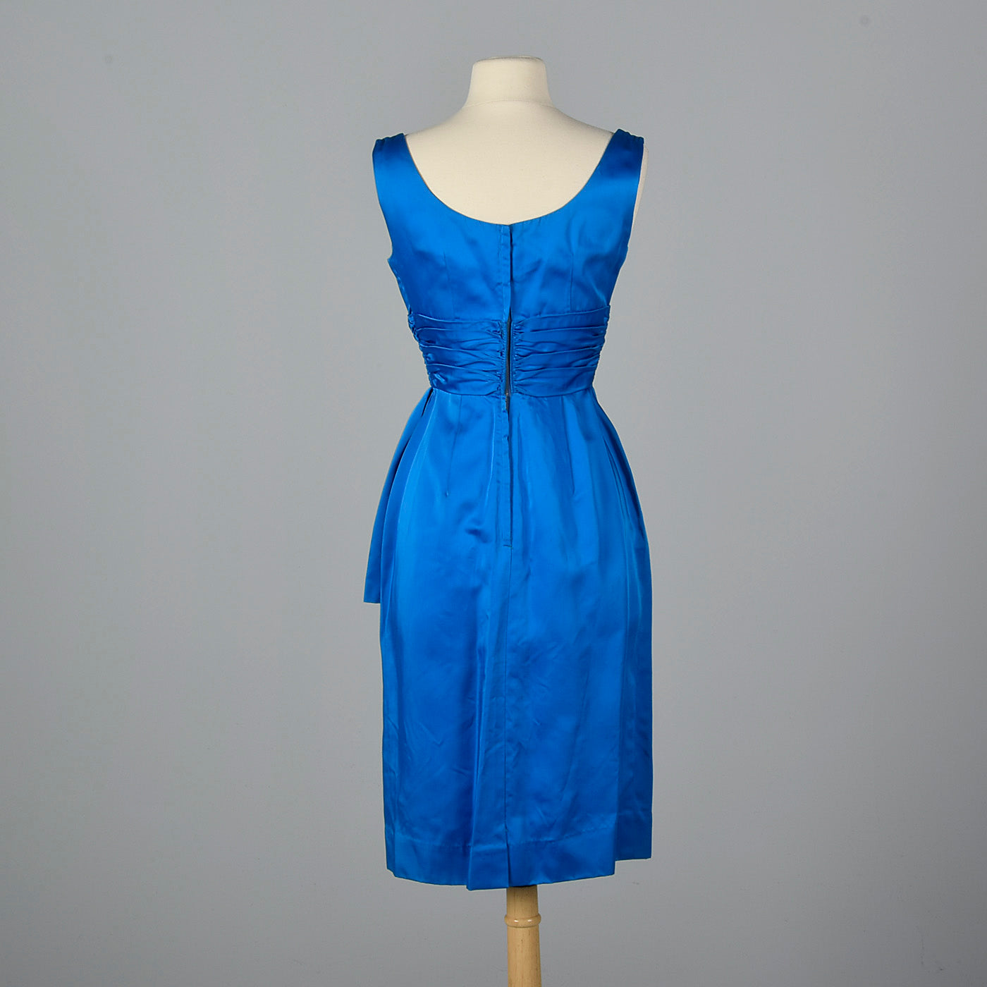 1950s Electric Blue Pencil Dress with Hip Sash