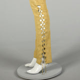XS 2000s Pants Roberto Cavalli Designer Tan Suede Stretch Leather Lace Up