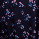 Large-XL Navy Silk Floral Dress