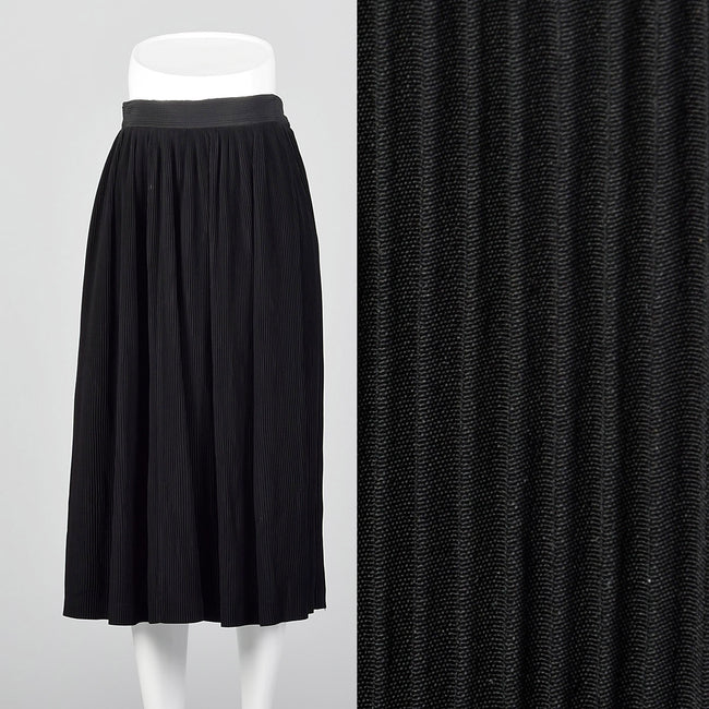 1950s Black Crystal Pleat Skirt