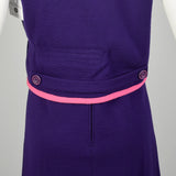 Small 1960s Shift Dress Purple Knit Set Jacket Outfit