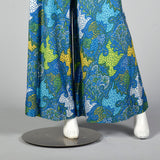 1960s Blue Palazzo Pants and Tunic Outfit
