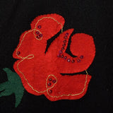 1950s Black Circle Skirt with Felt Flowers