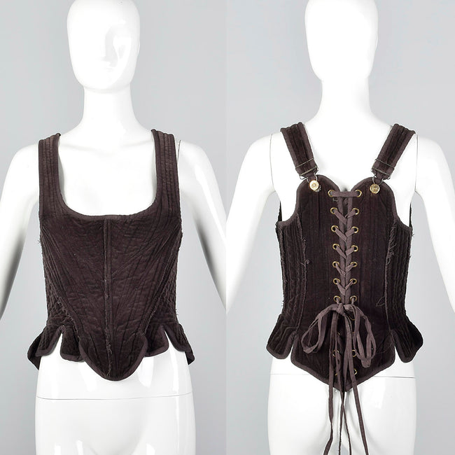 2000s Gary Graham Brown Corset Top