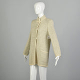 Medium 1980s Cozy Autumn Sweater Jacket Asymmetric Knit Cardigan Heavy Winter Sweater Coat