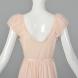 XXS 1950s Pink Chiffon Nightgown