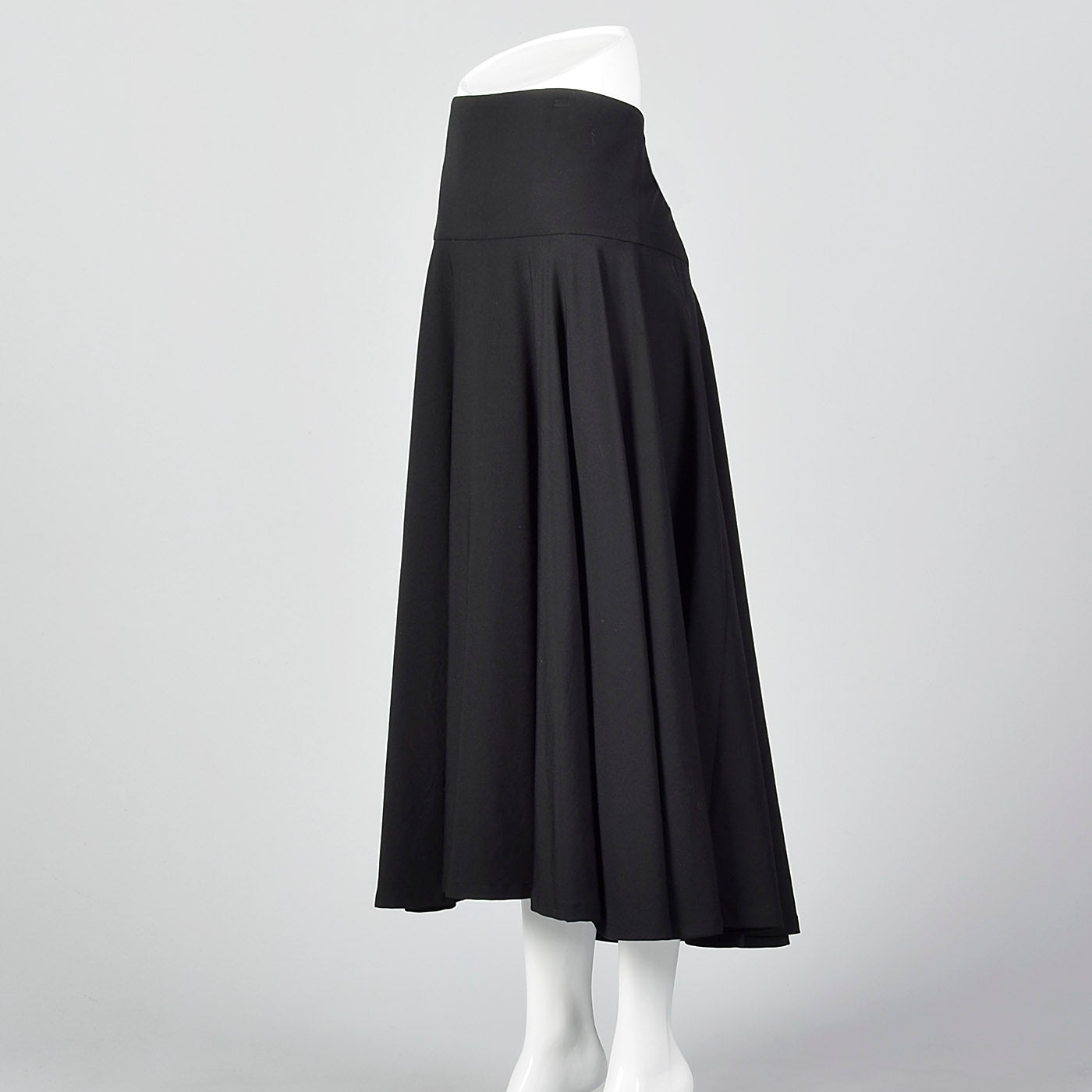 2010s Yohji Yamamoto Black Full Circle Skirt with High Waist