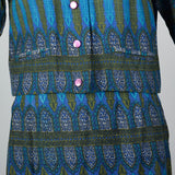 1960s Blue Printed Jacket with Matching Skirt