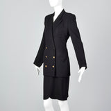 1990s Sonia Rykiel Black Skirt Suit