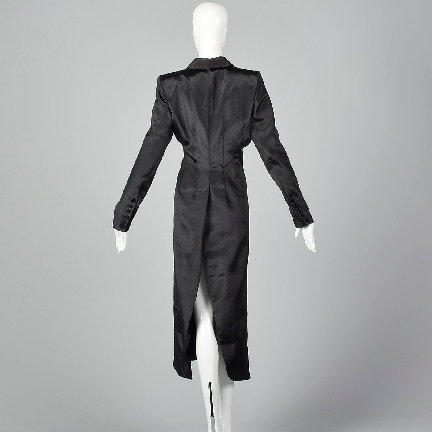 2000s Black Coat with Petal Hem