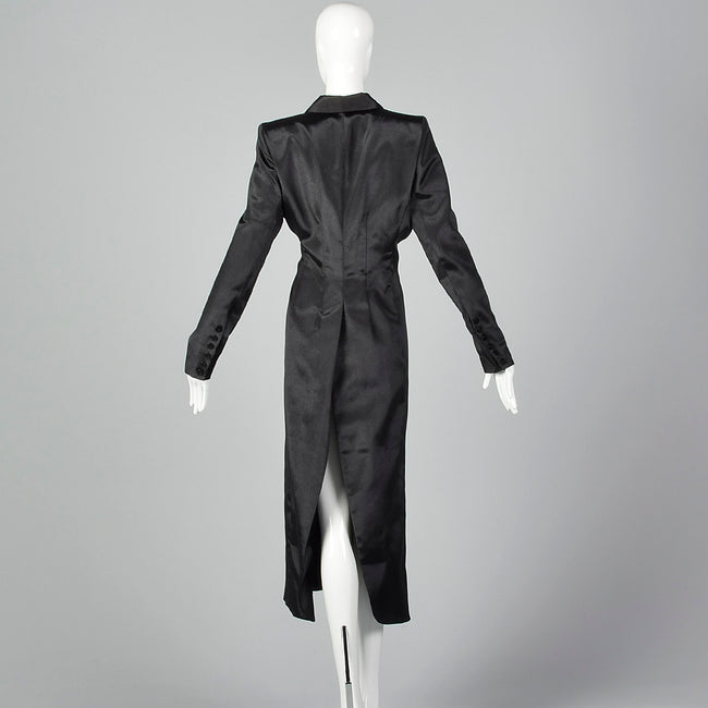 2000s Black Coat with Petal Hem