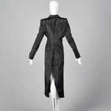 2000s Black Coat with Petal Hem
