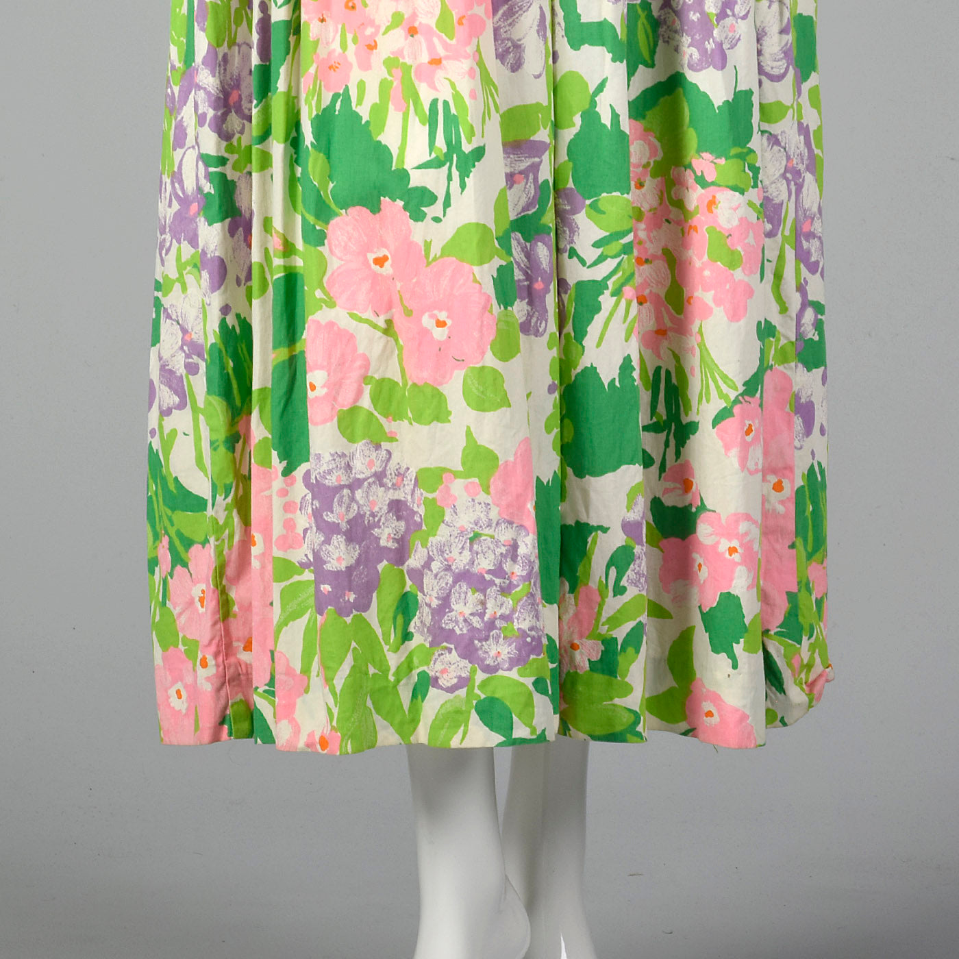 1970s Floral Maxi Dress with Bishop Sleeves