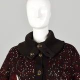 Medium 1980s Cozy Cardigan Coat Novelty Landscape Knit Sweater