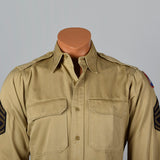 1940s Cotton US Military Shirt with Patches