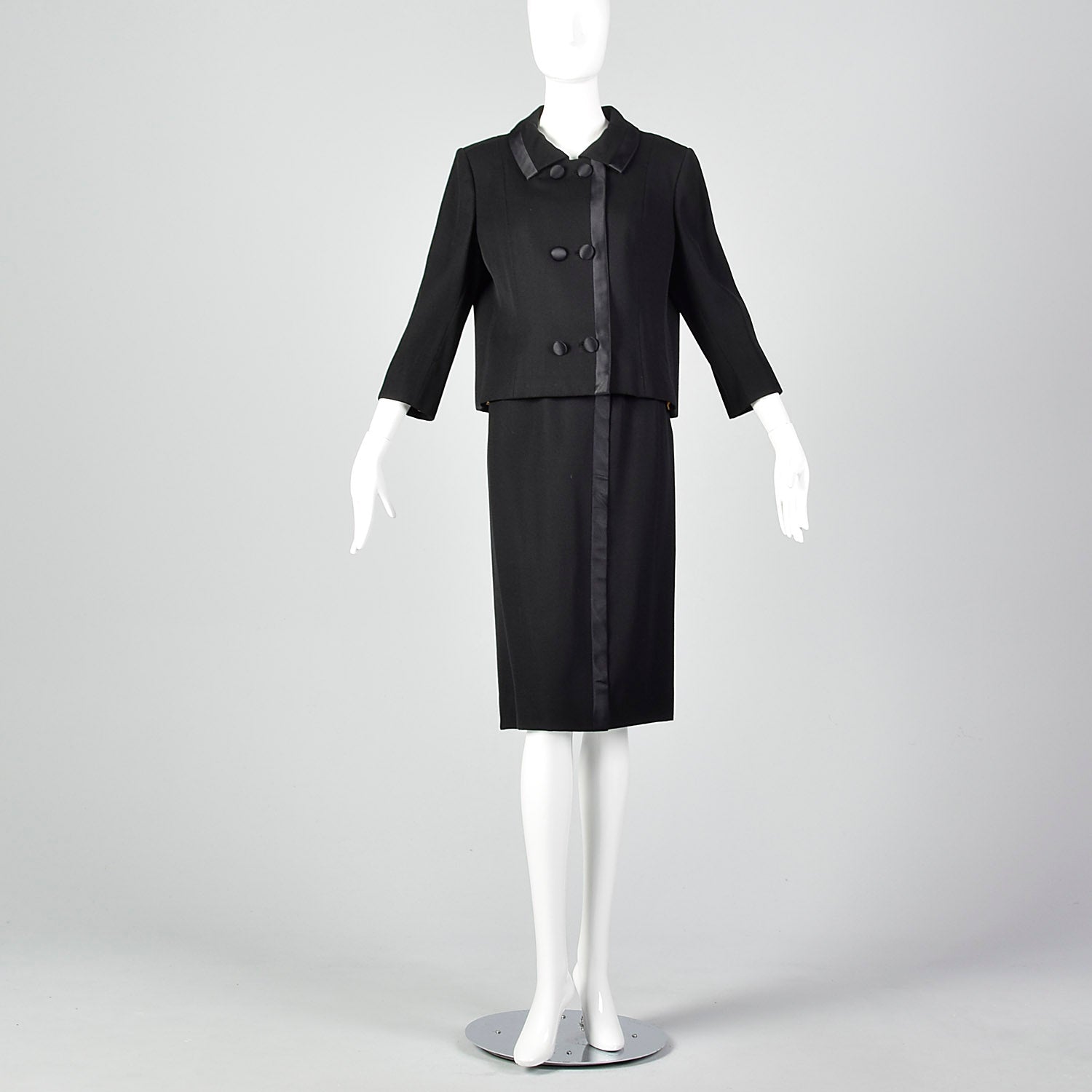 1960s Mod Black Skirt Suit