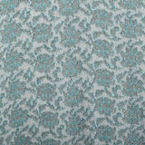 Small 1960s Blue and White Lurex Floral Print Knit Dress