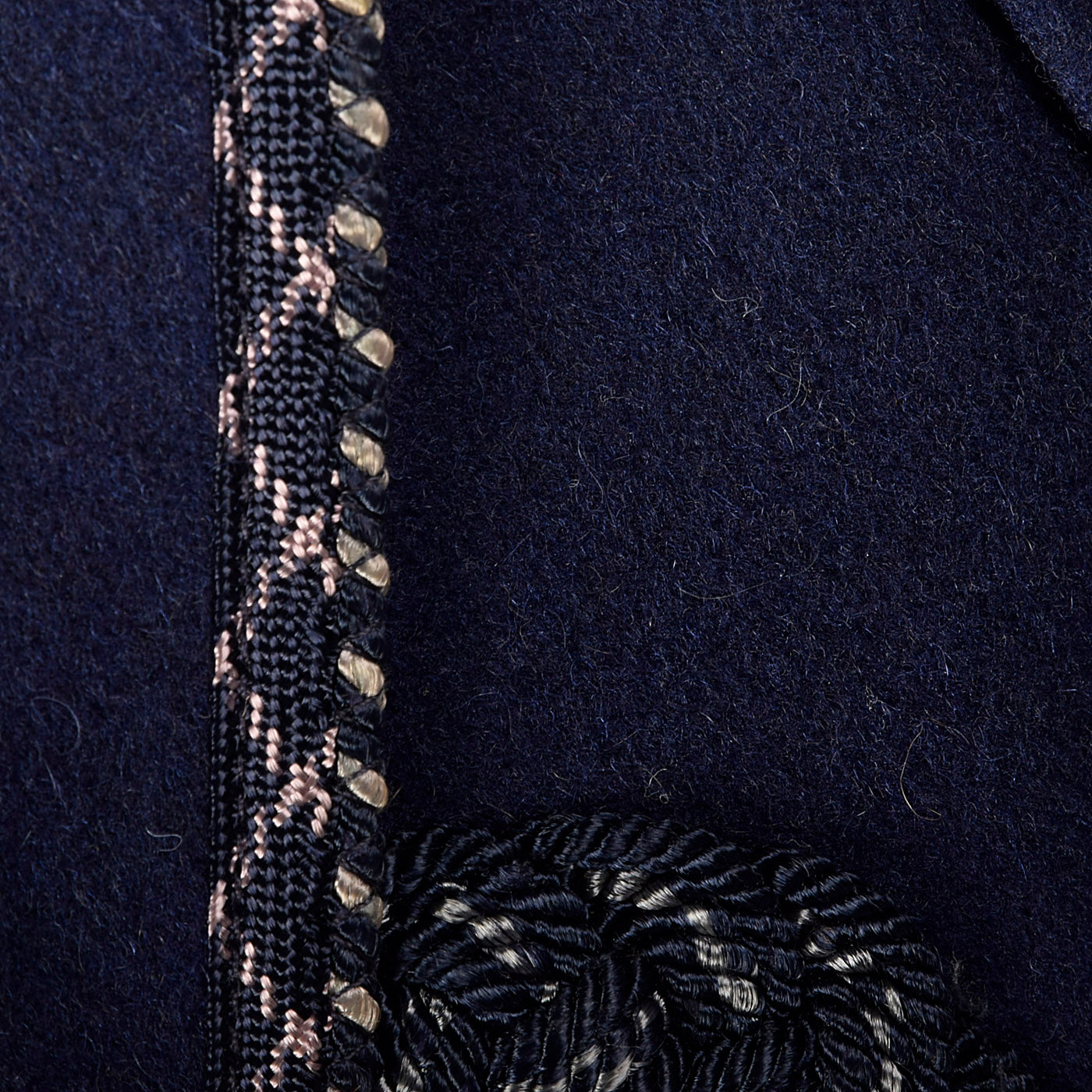 1950s Navy Blue Smoking Jacket with Braided Trim