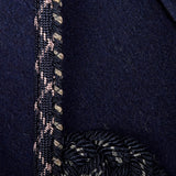 1950s Navy Blue Smoking Jacket with Braided Trim