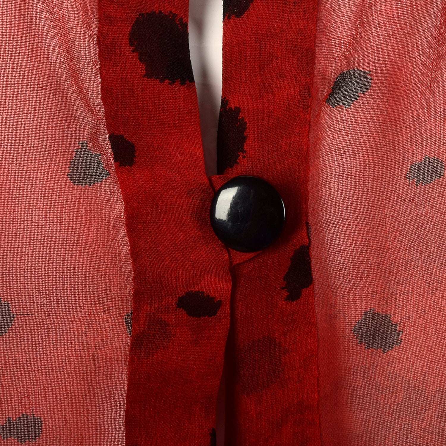 Medium 1980s Sheer Red Tunic With Scarf