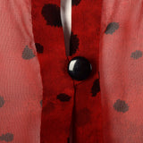 Medium 1980s Sheer Red Tunic With Scarf
