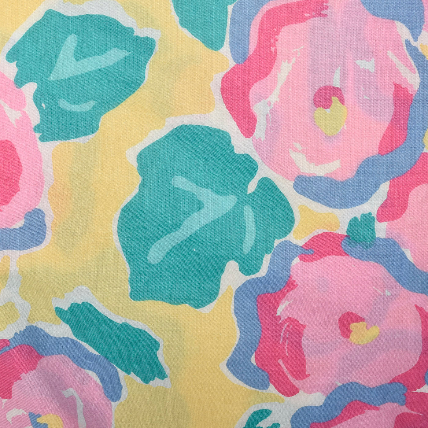 1980s Yellow Jumpsuit with a Bright Floral Print